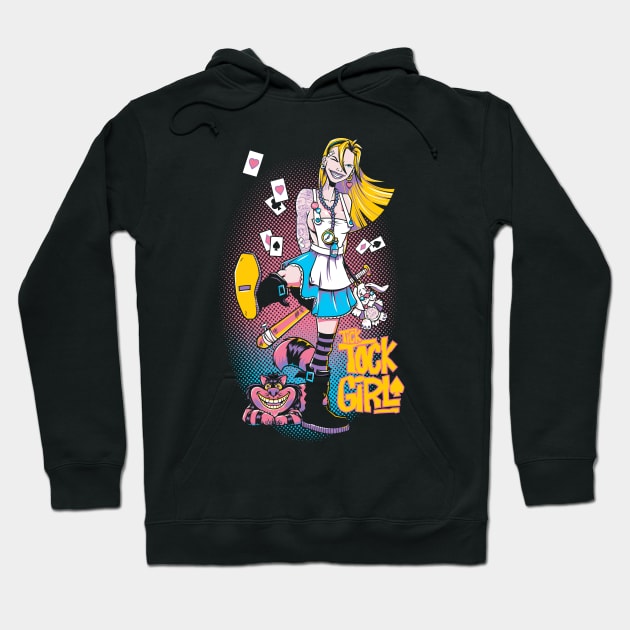 Tick Tock Girl - Goth Punk Alice in Wonderland Hoodie by Nemons